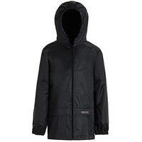 Kids Regatta Storm break jacket Waterproof overcoat Black / Navy Age 3-4 NEW