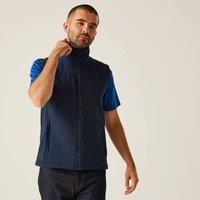 Professional Water-repellent Men's Navy Blue Flux Softshell Body Warmer, Size: XS