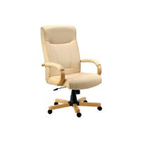 Teknik Office Knighton Leather Faced Executive Chair in Light Oak