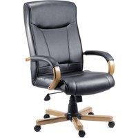 Teknik Office Kingston Leather Faced Executive Chair in Light Oak