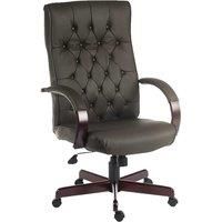 Dark Red Leather Tufted Office Chair  Teknik Office Warwick