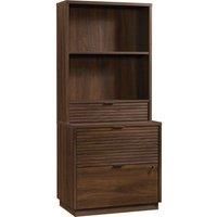 Teknik Office Elstree Spiced Mahogany Bookcase Cabinet with Drawer, none