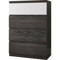 Teknik Office Hudson Charcoal Ash Chest and Pearl Oak of 4 Drawers, none