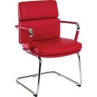 Teknik Office 1101RD Deco Visitor Faux Leather Chair - Red