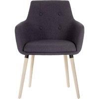 Set of 2 Grey Fabric Reception Chairs with Oak Legs  Teknik Office
