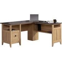 Industrial Office Desk Black Frame Oak Effect Top