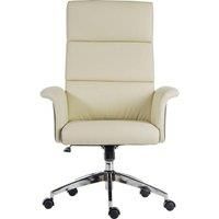 TEKNIK Elegance High Faux-Leather Executive Chair - Cream & Brown