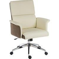 TEKNIK Elegance Medium FauxLeather Executive Chair  Cream & Brown