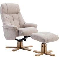 Teknik Denver Fabric Recliner with Matching Footstool Oatmeal, Oatmeal