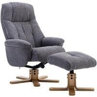 Teknik Denver Fabric Recliner with Matching Footstool Dark Grey, Dark Grey