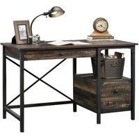 Teknik Office Steel Gorge Desk with Carbon Oak effect finish