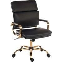 TEKNIK Vintage Faux-Leather Tilting Executive Chair - Black & Brass