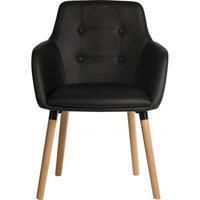 Four Legged Reception Chair in Black, Black