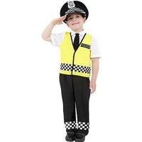 Smiffys Police Costume, Black, with Top, Trousers, Hat & Radio Set, Medium