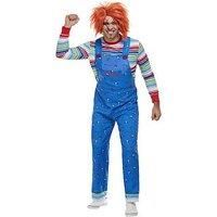 Smiffys 50265L Officially Licensed Chucky Costume, Men, Blue, L-Size 42"-44"