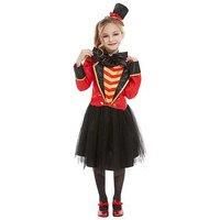 Smiffys 52169M Deluxe Ringmaster Costume, Girls, Red, M - Age 7-9 years