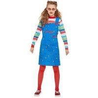 Smiffys 82006S Officially Licensed Chucky Costume, Girls, Blue, S-Age 4-6 Years