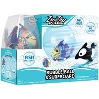John Adams Zhu Zhu Pets | Zhu Zhu Aquarium Bubble Ball & Surfboard Starter Playset WITH Fish | Electronic Pets | Ages 4+, Blue