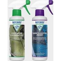 Nikwax Footwear Twin Pack – for cleaning and re-waterproofing your footwear | Footwear Cleaning Gel 300ml |Fabric and Leather Proof 300ml