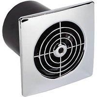 Manrose LP100ST 100mm Axial Bathroom Extractor Fan with Timer Chrome 240V (12473)