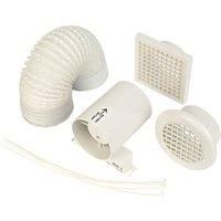 Manrose SF100T 100mm Axial Inline Bathroom Shower Extractor Fan Kit with Timer White 240V (15061)