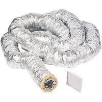 Manrose Aluminium Insulated Flexible Ducting Hose Silver 10m x 127mm (28054)