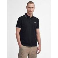 Barbour International Evan Tipped Short Sleeve Polo Shirt - Black
