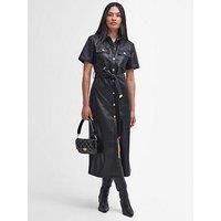 Barbour International Aria Faux Leather Midi Dress - Black