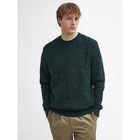 Barbour Casey Cable Crew Knitted Jumper - Dark Green
