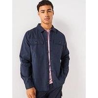 Barbour International Arlo Overshirt, Navy, Garment Dyed (UK, Alpha, XXL, Regular, Regular, Navy)