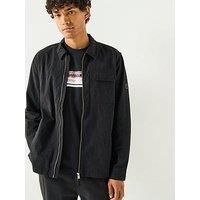 Barbour International Maze Peached Nylon Overshirt- Black