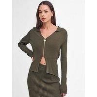 Barbour International Mondale Knitted Zip Up Cardigan - Green