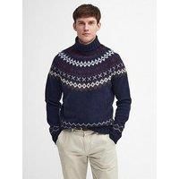 Barbour Roose Fairisle Rollneck Knitted Jumper - Navy