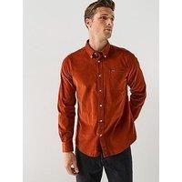Barbour Ramsey Long Sleeve Tailored Fit Corduroy Shirt - Dark Orange
