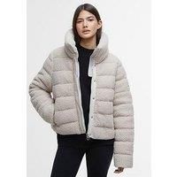 Barbour International Franchesca Quilted Fleece Jacket - Cream