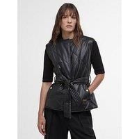 Barbour International Rosa Faux Leather Quilted Gilet - Black