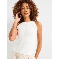 Barbour International Dakota Sleeveless Knitted Jumper - Cream