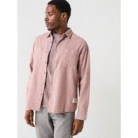 Barbour Barbour Garment Dyed Angelo Long Sleeve Relaxed Fit Shirt - Dark Red