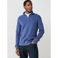 Barbour Pique Interlock 1/2 Zip Sweat - Dark Blue
