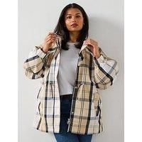 Barbour Women's Suri Checked Showerproof Jacket LSP0224BE12 Beige Color