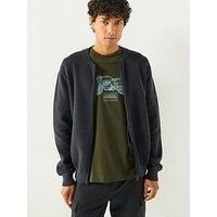 Barbour International Patrick Bomber Zip Through Knitted Cardigan- Black