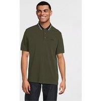 Barbour International Bruce Tipped Polo Shirt- Dark Green