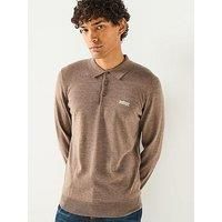Barbour International Merlin Merino Long Sleeve Polo Shirt - Brown