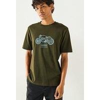 Barbour International Morris Motorbike Relaxed Fit Graphic T-Shirt - Dark Green