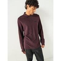 Barbour International Long Sleeve Knitted Polo Shirt - Dark Red