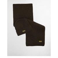 Barbour International Sweeper Legacy Beanie & Scarf Gift Set - Khaki