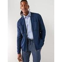 Barbour Croscombe Zip Through Knitted Jumper - Navy