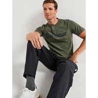 Barbour Short Sleeve Large Logo T-Shirt- Dark Green