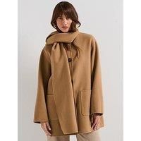 Barbour Clementine Wool Scarf Coat - Brown