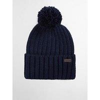 Barbour Kelson Pom Knitted Beanie Hat - Navy
